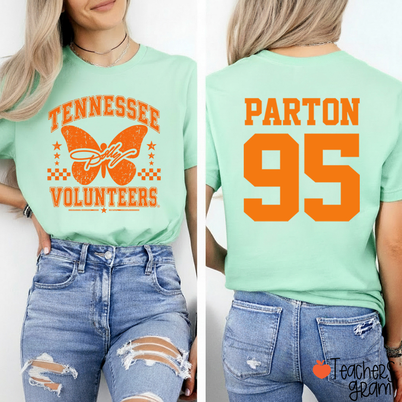  Volunteers Butterfly Vintage Graphic Teacher Two Sided T-Shirt