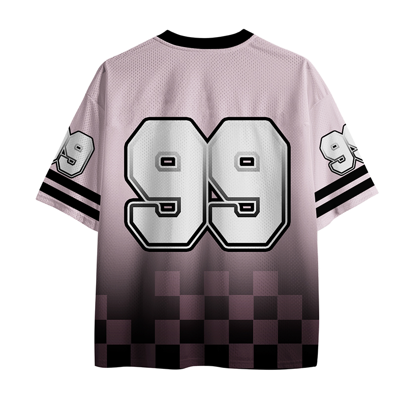Personalized Name And Number Gradient Checkered Teacher Mesh Jersey