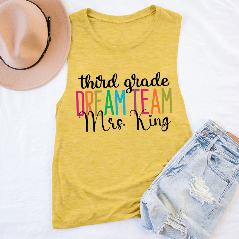 Personalized Back To School Dream Team Teacher Tank Top