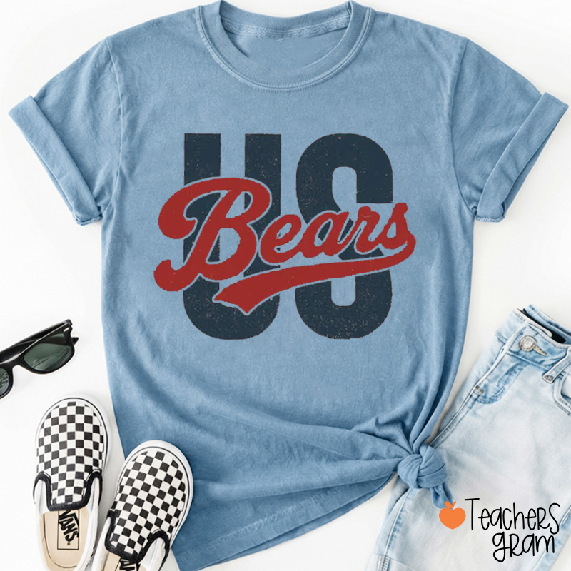 Personalized Mascot School Initials Vintage Teacher T-Shirt