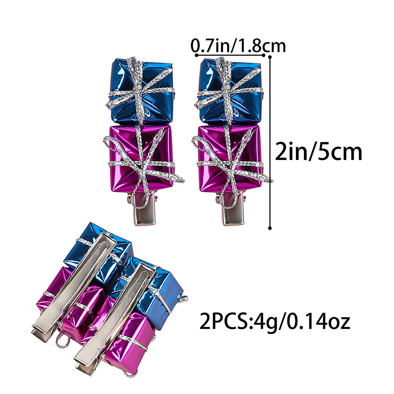 Christmas Holiday Mini Present Teacher Hair Clips