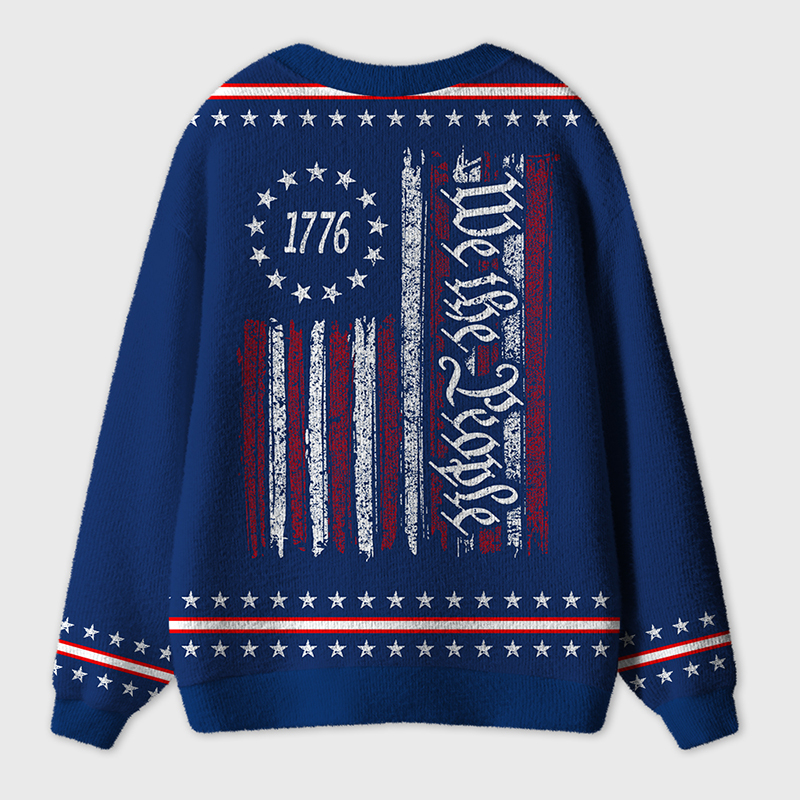 We The People Statue Of Liberty Teacher Ugly Cardigan Sweaters