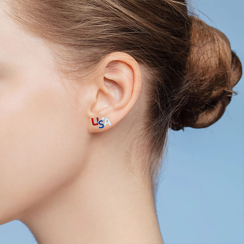 USA Pentagram Teacher Metal Earrings