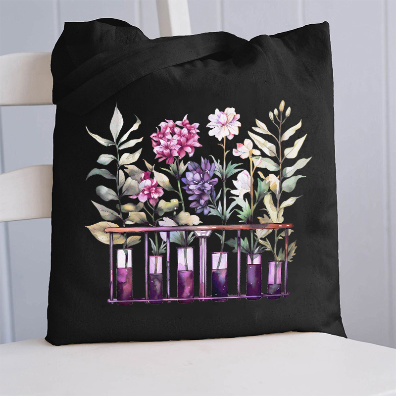 Chemistry Lab Science Flower Teacher Tote Bag