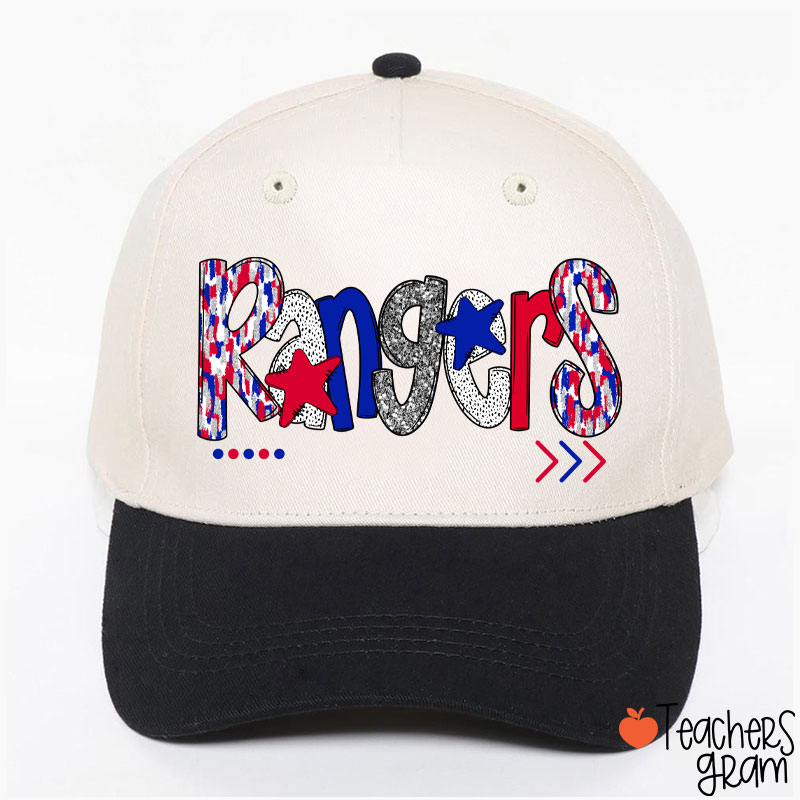 Personalized Mascot Star Font School Spirit Teacher Baseball Cap
