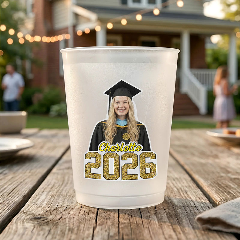 Personalized Graduation Photo And Year Teacher Plastic Cup