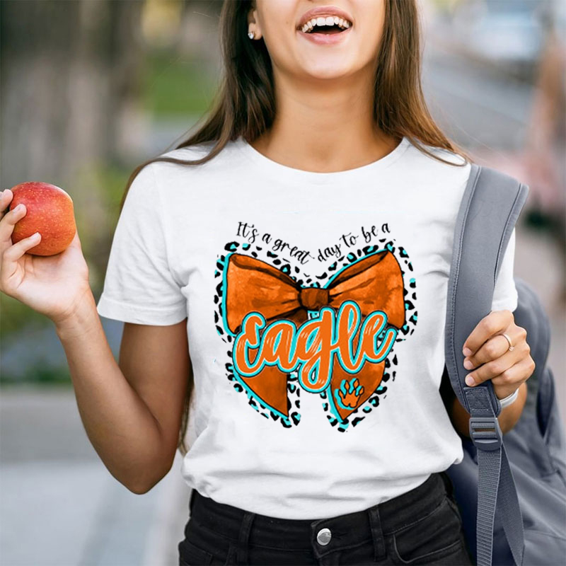 Personalized Colorful Bow Mascot It's A Great Day To Be A Teacher T-Shirt