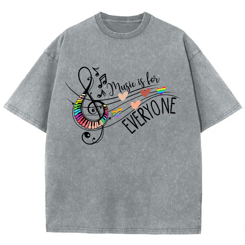 Music Is For Everyone Teacher Washed T-Shirt