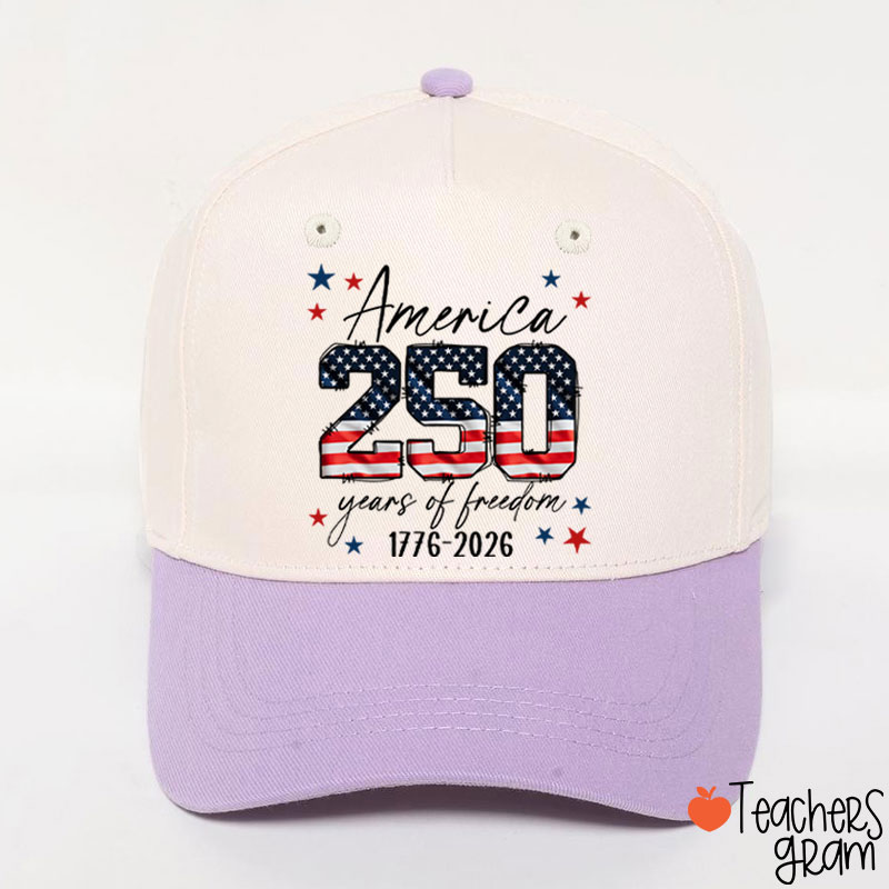 America 250 Years Of Freedom 1776-2026 Teacher Baseball Cap