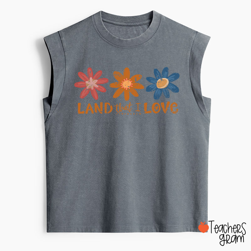 Land That I Love Teacher Washed Tank Top