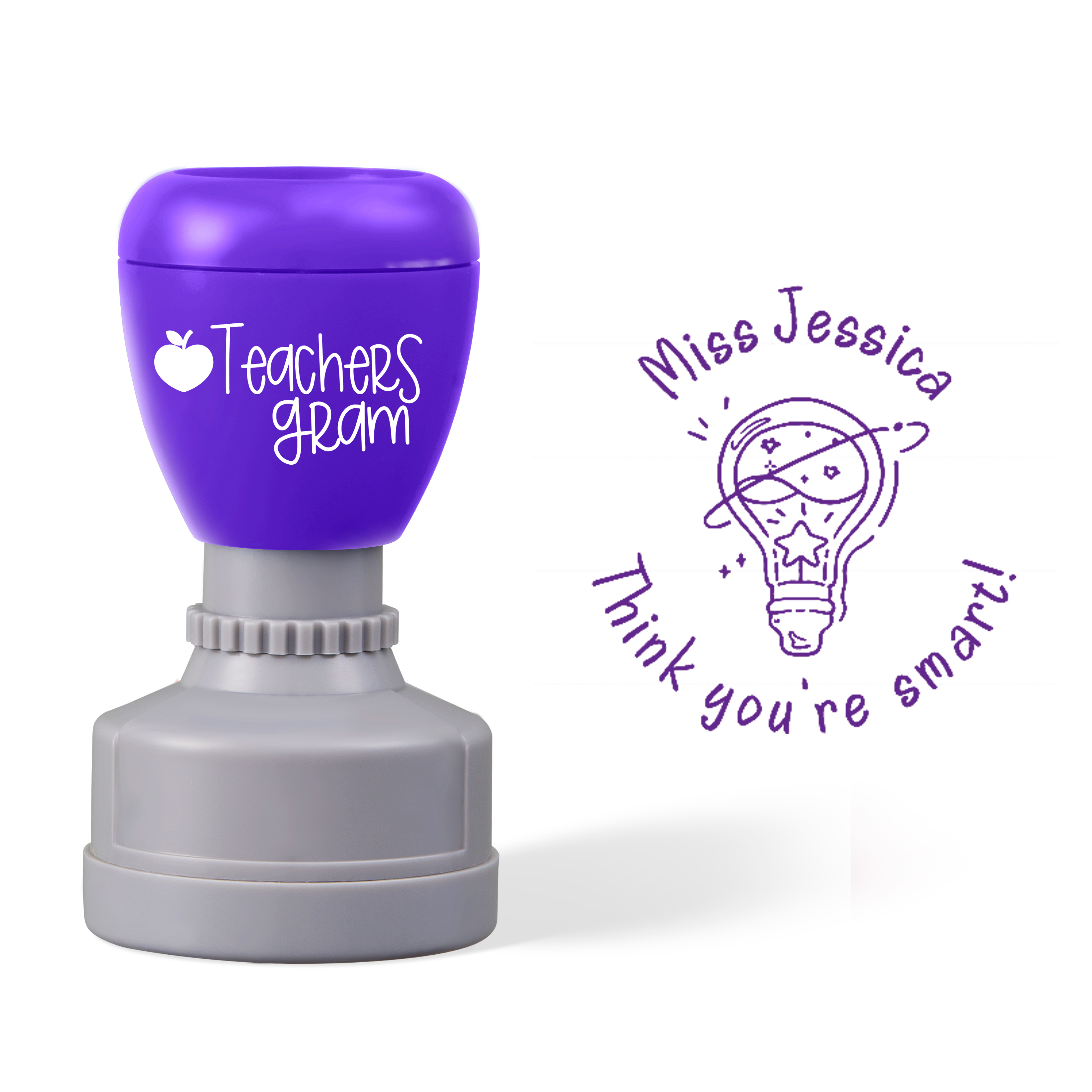 Personalized Name Think You're Smart Teacher Stamp