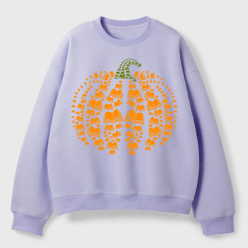 Halloween Pumpkins And Books Teacher Fleece Sweatshirt
