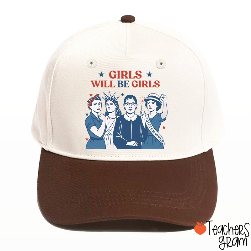 Girls Will Be Girls 4th Of July Teacher Baseball Cap