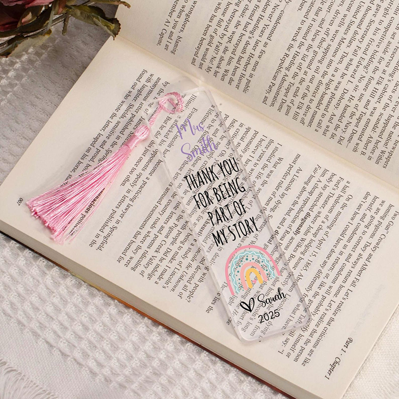 Personalized Name Thank You For Being Part Of My Story Teacher Bookmark