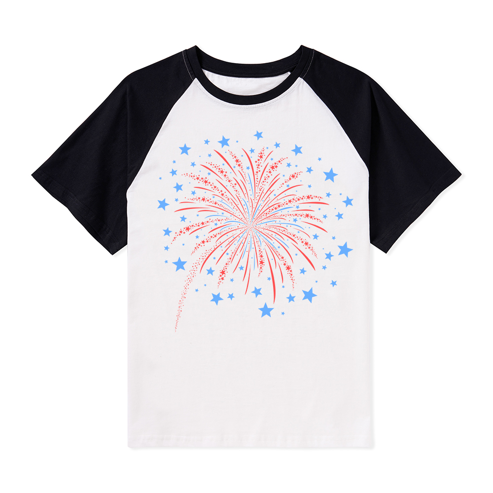 4th Of July Firework Teacher Raglan T-Shirt