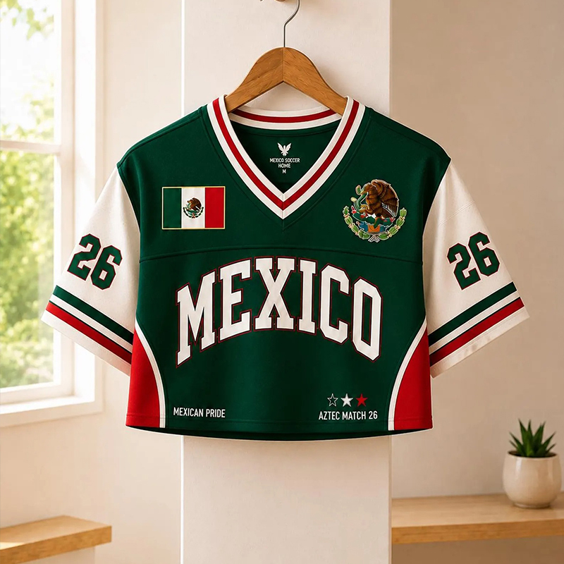 Personalized Name And Number Mexico Soccer Pride Teacher Crop Jersey