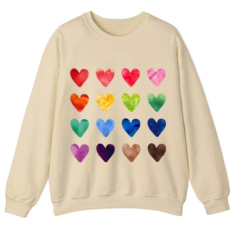 Colorful Love Combination Teacher Sweatshirt