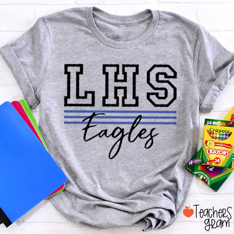 Personalized School Spirit Mascot And Initials Teacher T-Shirt