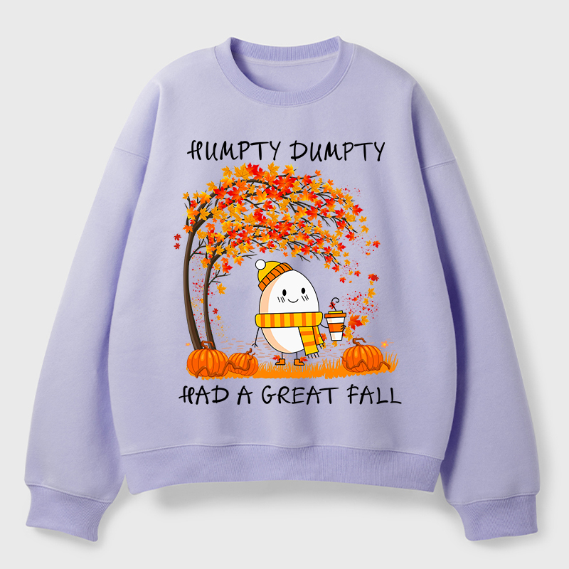 Humpty Happy Autumn Happy Fall Teacher Fleece Sweatshirt