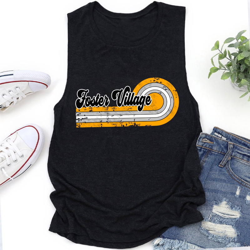 Personalized Retro Mascot School Spirit Teacher Tank Top