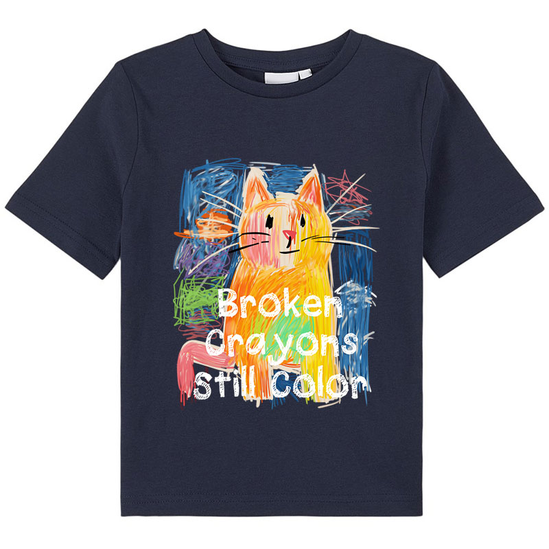 Broken Crayons Still Color Cat Class T-Shirt