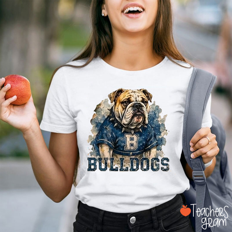 Personalized Mascot Watercolor Animal Teacher T-Shirt
