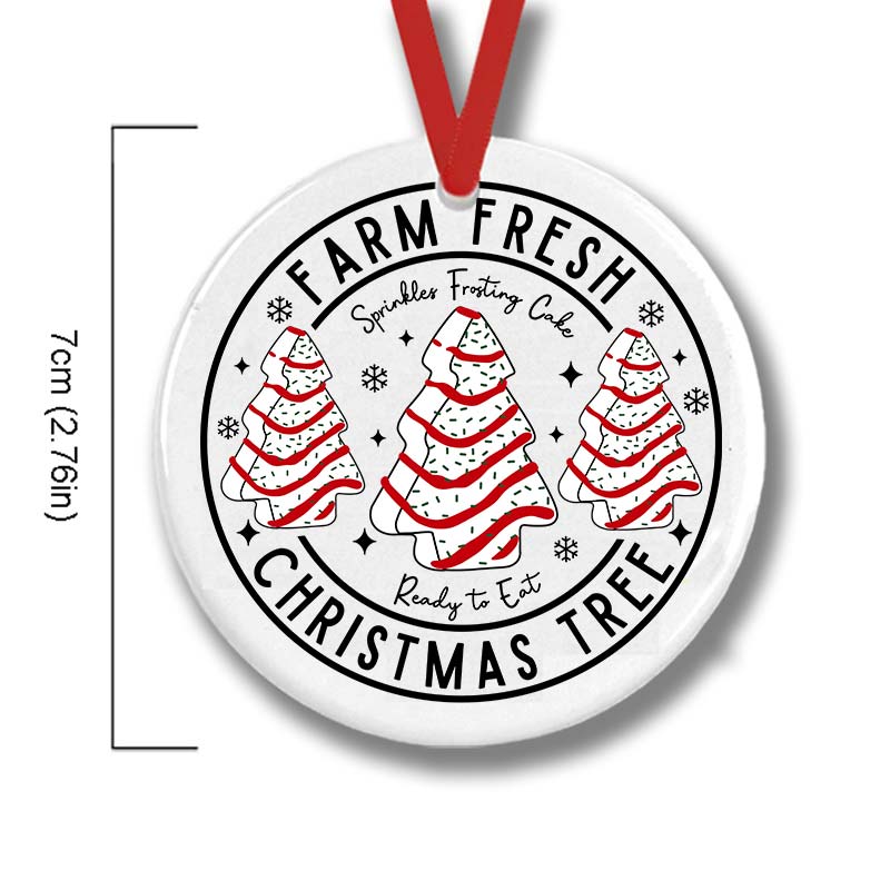 Farm Fresh Christmas Tree Teacher Ceramic Christmas Ornament