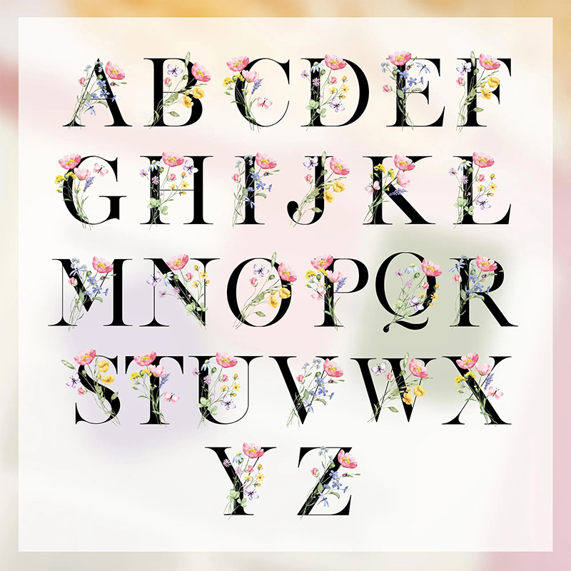 Personalized Floral Initial Teacher Magnetic Bookmark