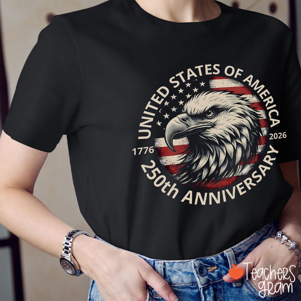 United States Of America 250th Anniversary Teacher T-Shirt
