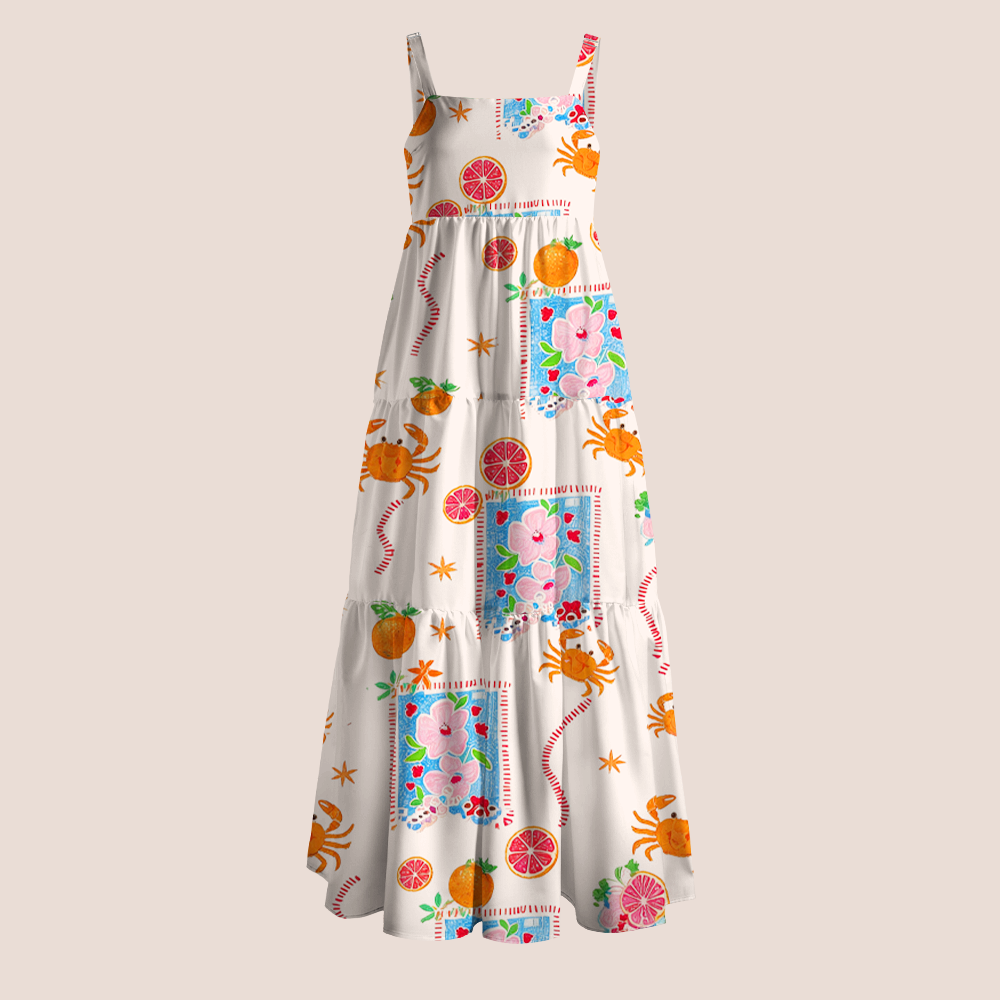 Cute Crab And Citrus Teacher Slip Dress
