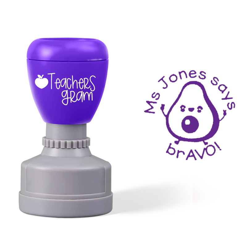 Personalized Name Bravo Teacher Stamp