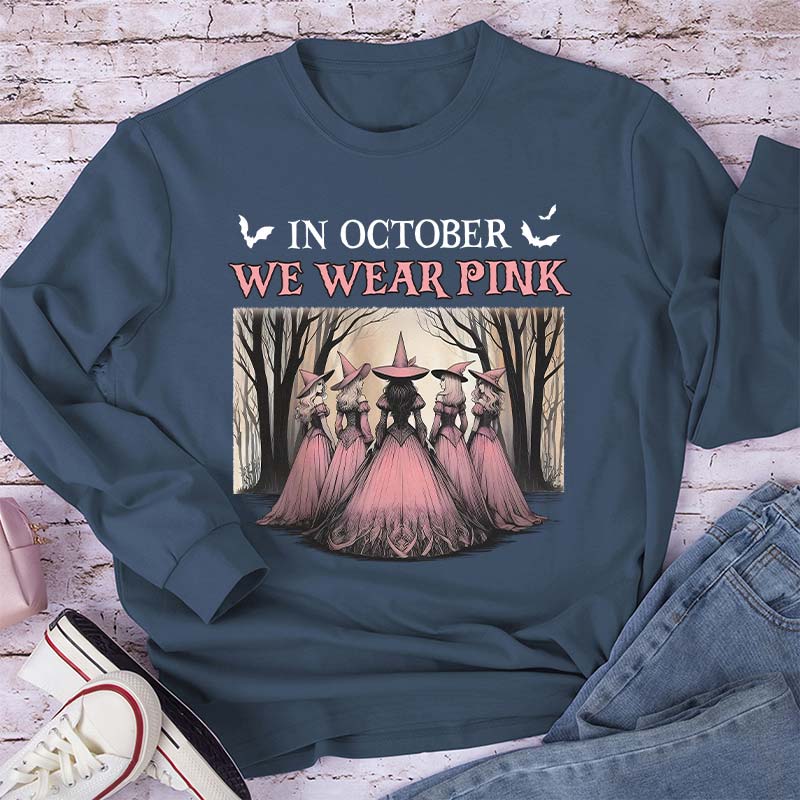 October Pink Witches Teacher Long Sleeve T-Shirt