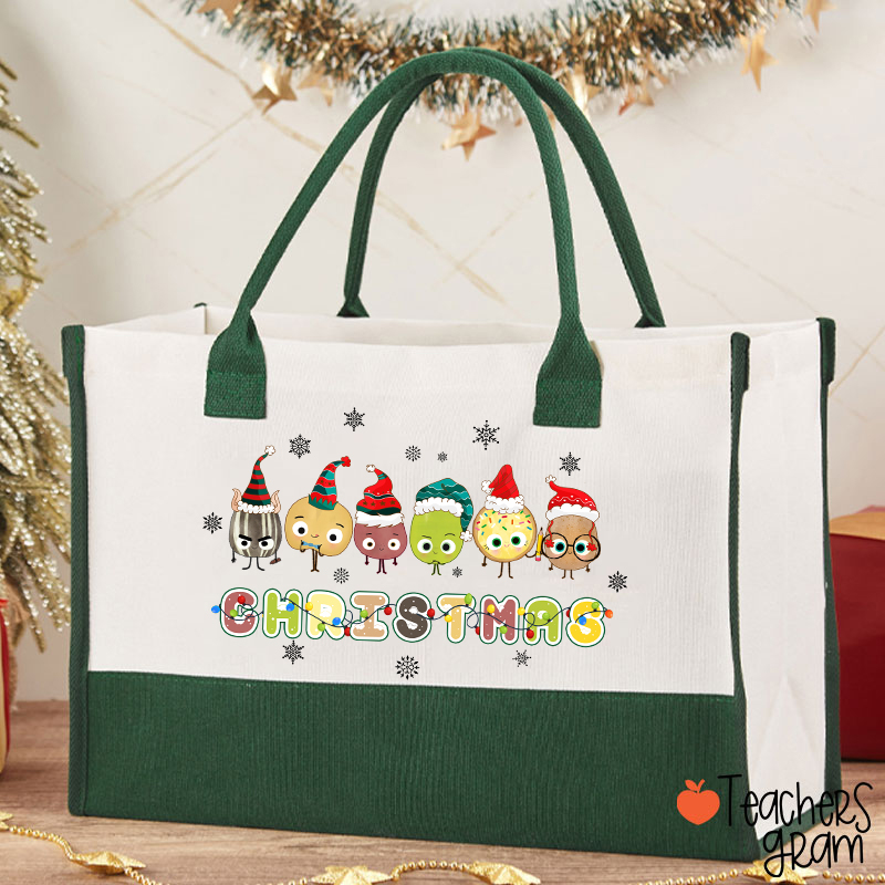 Happy Christmas Teacher Cotton Tote Bag