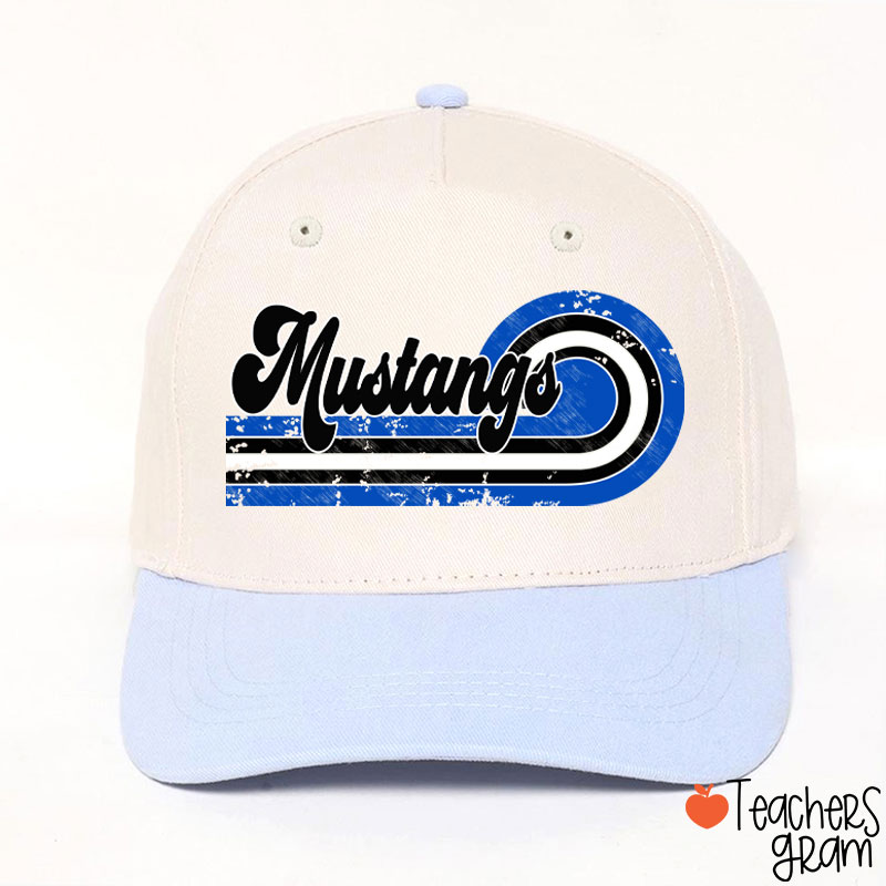 Personalized Retro Mascot School Spirit Teacher Baseball Cap