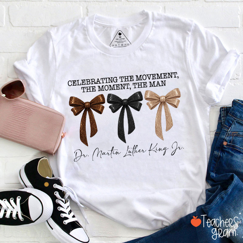 Black History Coquette Bow Celebrating The Movement Teacher T-Shirt