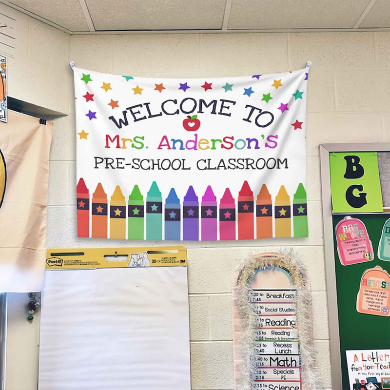 Personalized Welcome To My Class Teacher Classroom Tapestry
