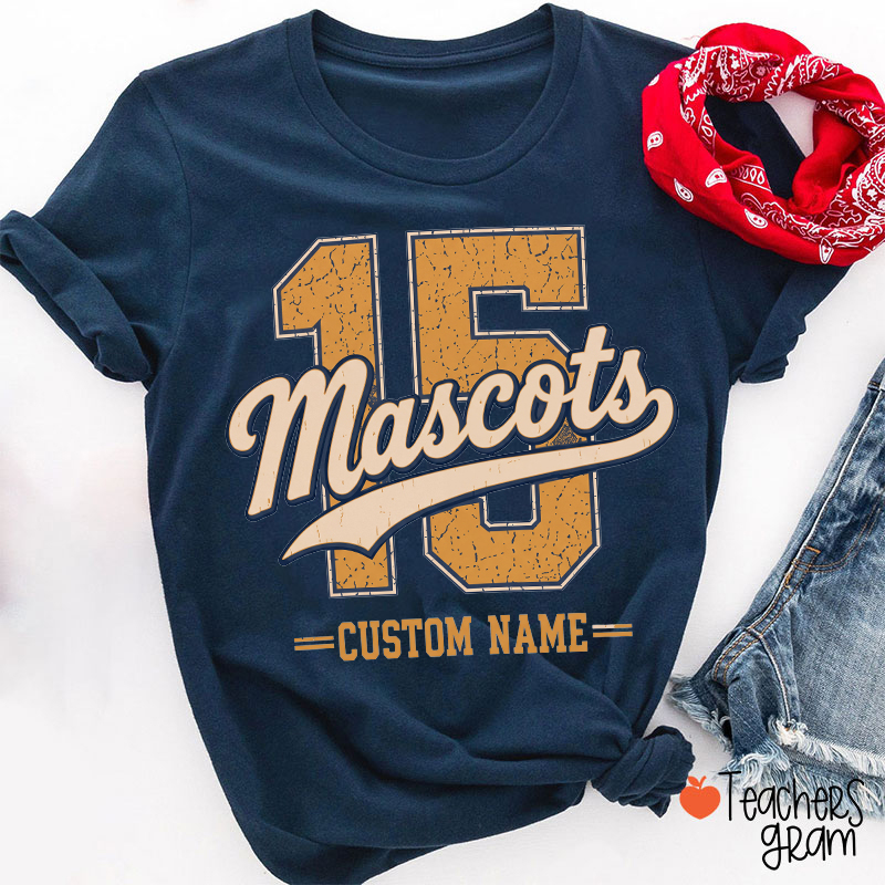 Personalized Mascot Name And Number Sports Teacher T‑Shirt