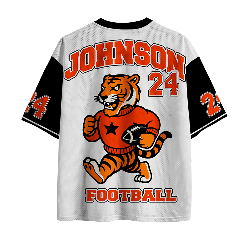 Personalized Name And Number Tiger Football Teacher Mesh Jersey