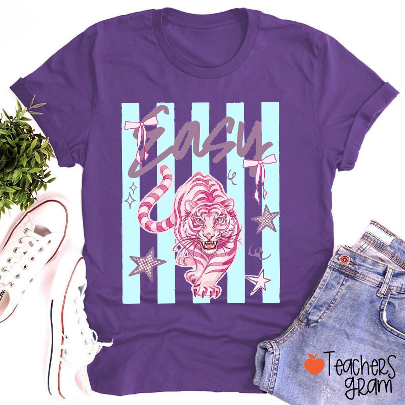 Personalized Striped Summer Anima Teacher T-Shirt