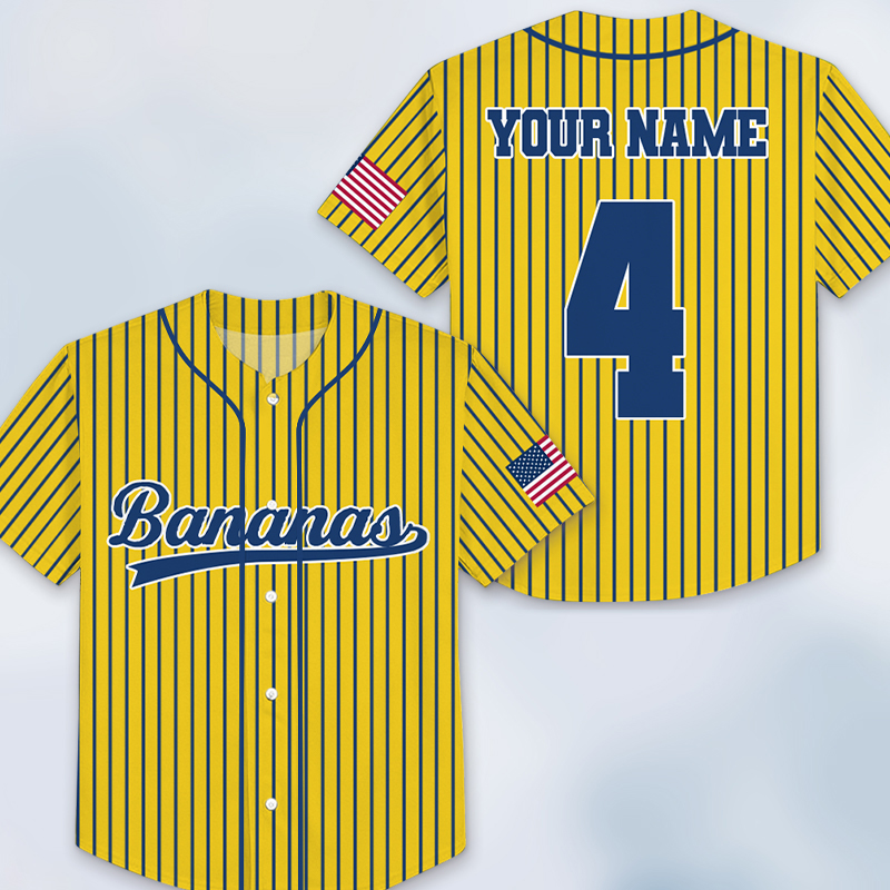 Personalized Name Bananas Hockey Teacher Baseball Jersey