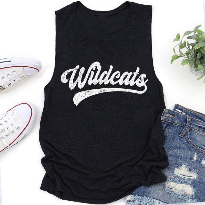 Personalized Mascot Washed And Distressed Print  Teacher Tank Top