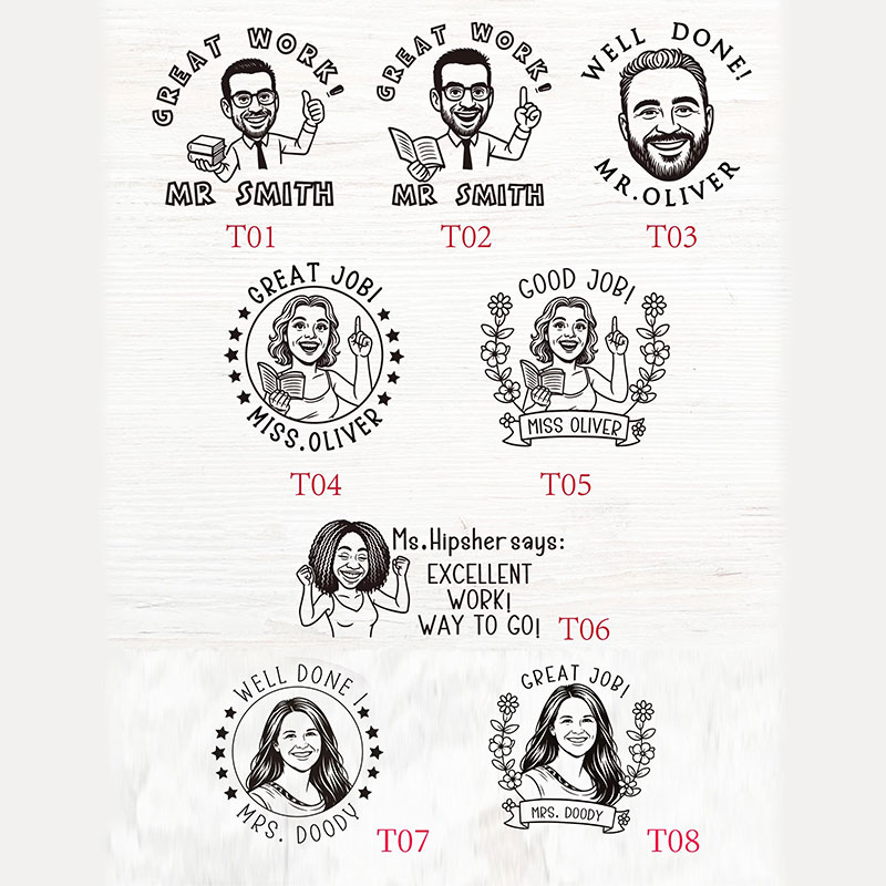 Personalized Text And Photos Teacher Stamp