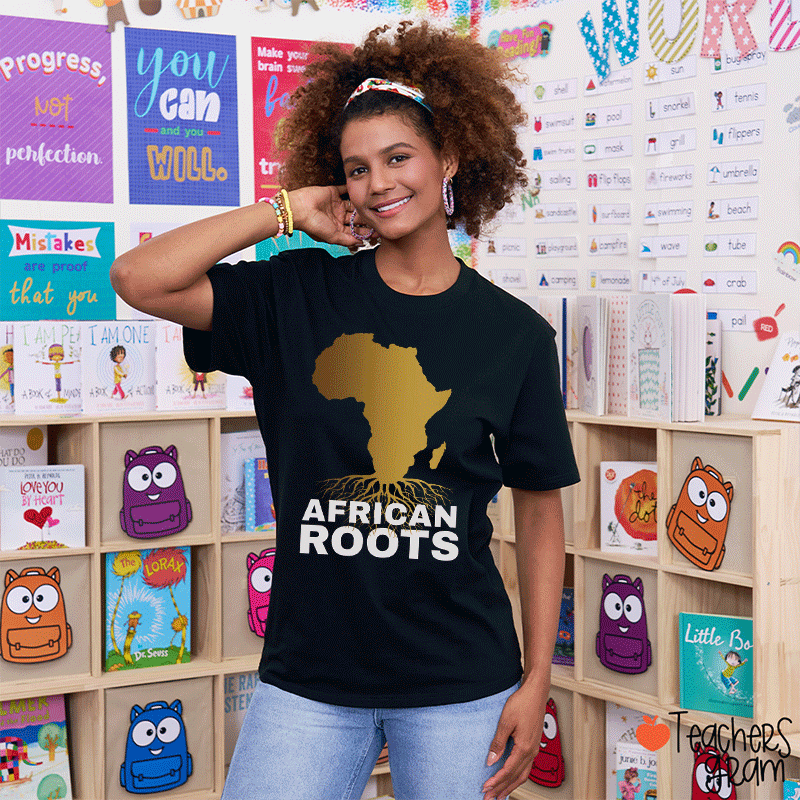 African Roots Teacher T-shirt