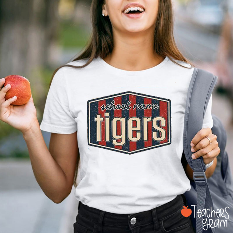 Personalized Mascot Vintage Distressed Football Teacher T-Shirt