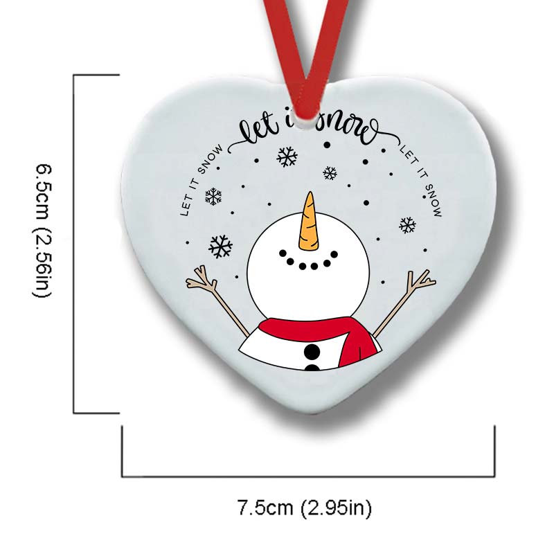 Let It Snow Teacher Ceramic Christmas Ornament