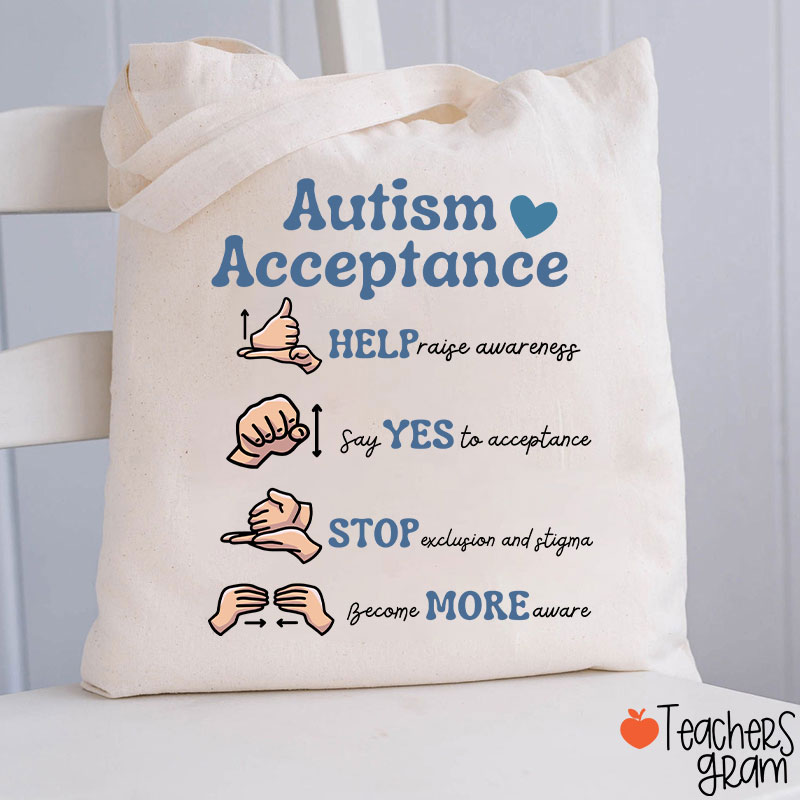 Autism Acceptance Teacher Tote Bag