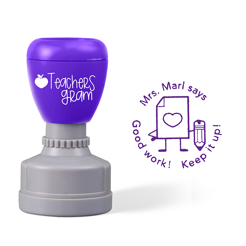 Personalized Good Work Keep It Up Teacher Stamp