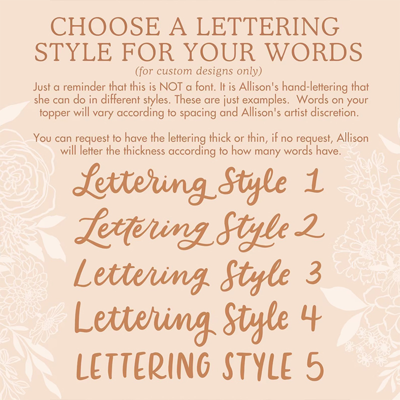 Personalized Your Words Florals Teacher Graduation Topper