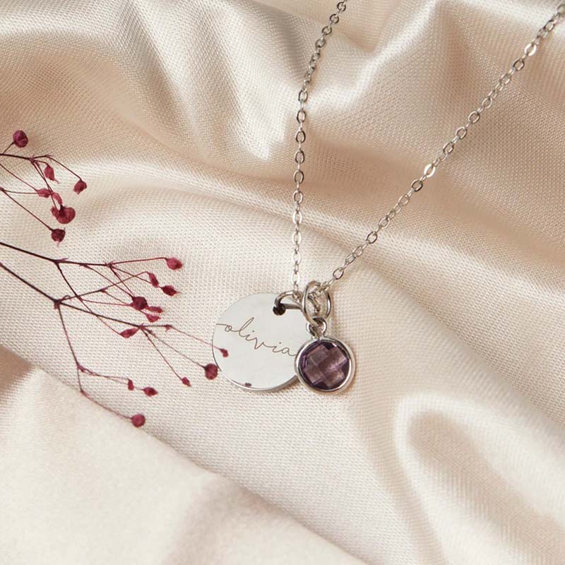 Personalized Birthstone Teacher Necklace