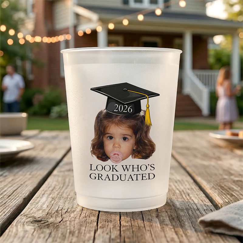 Personalized Photo Look Who's Graduated Teacher Plastic Cup